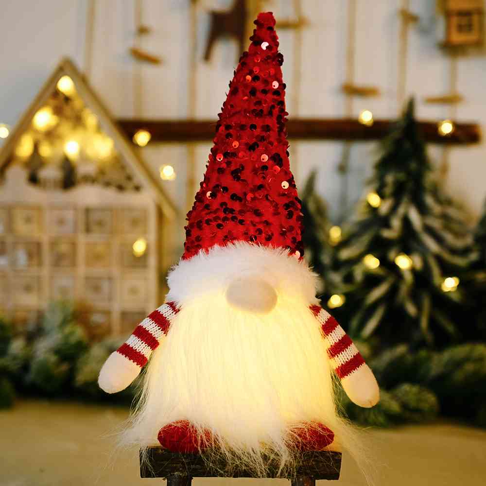 Sequin Light-Up Gnome Decoration - Ashley's Artistries