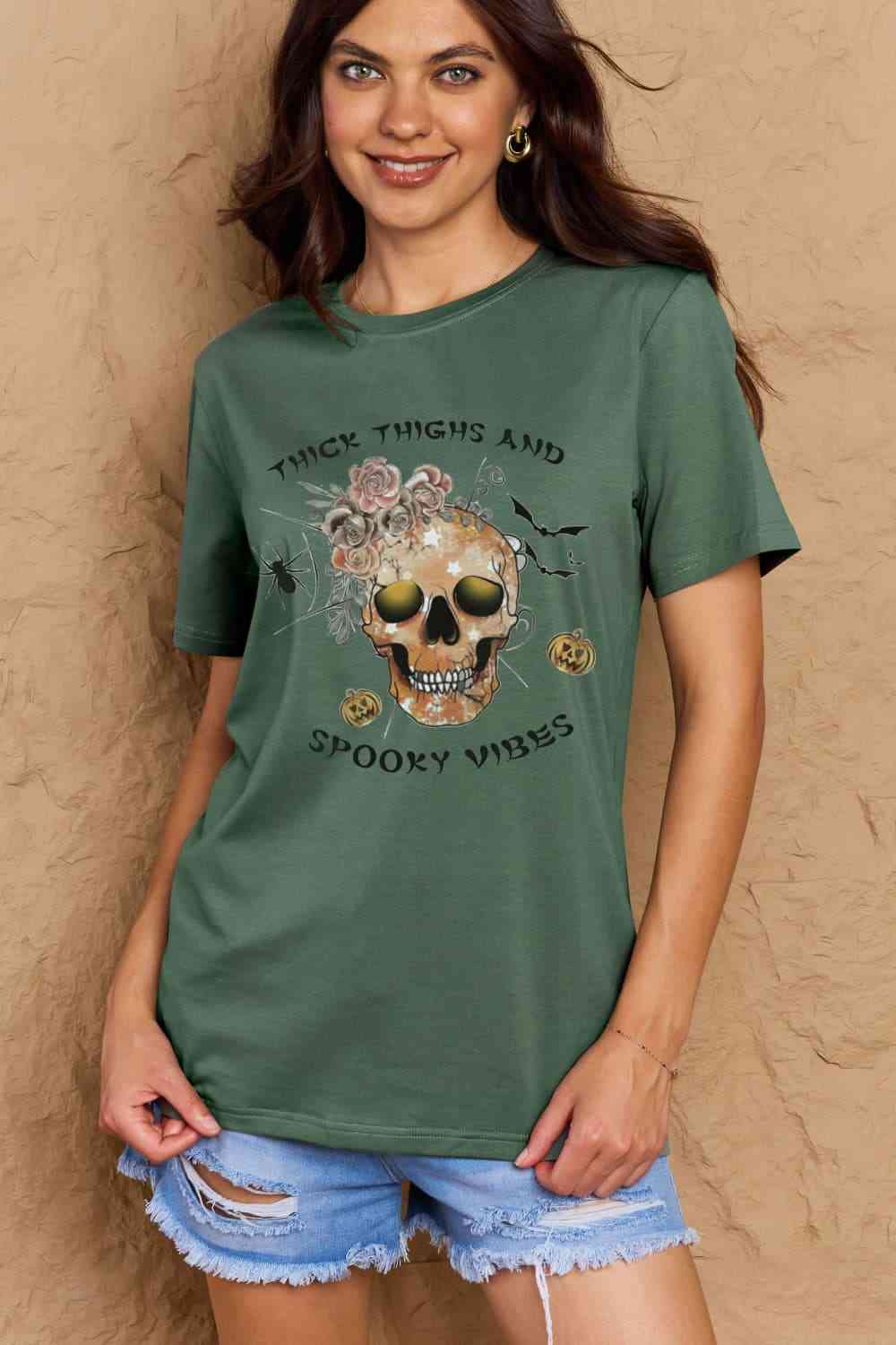 THICK THIGHS AND SPOOKY VIBES T-Shirt - Ashley's Artistries