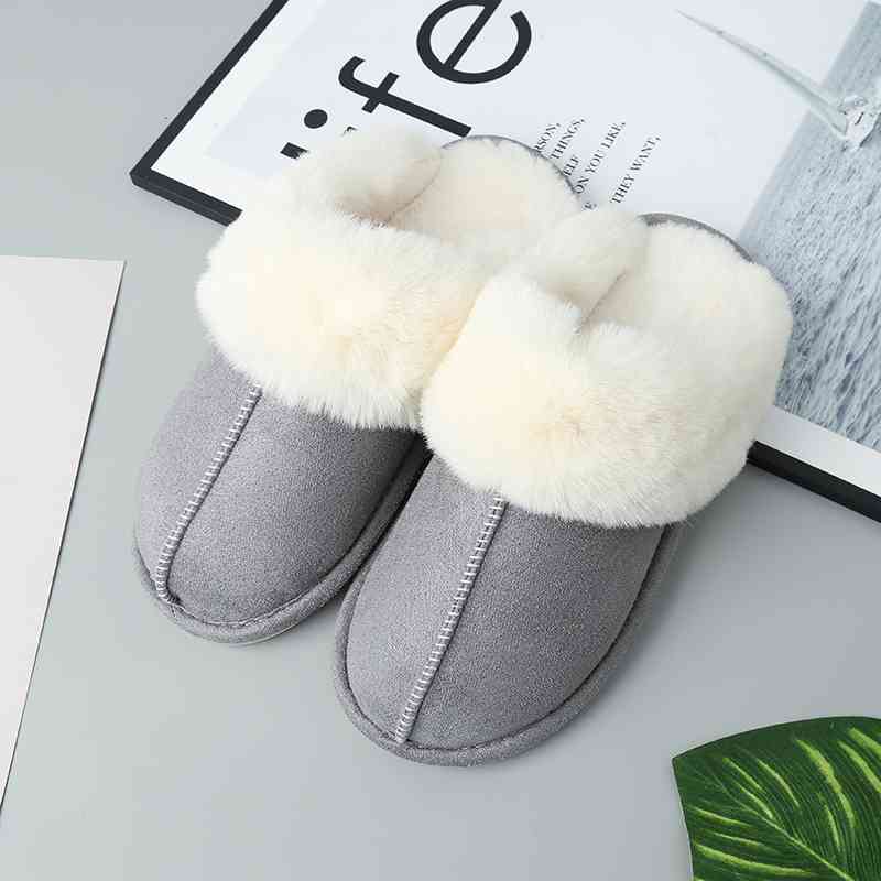 Faux Suede Center Seam Slippers - Ashley's Artistries