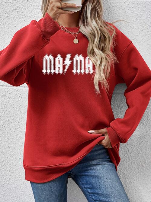 Mama Graphic Dropped Shoulder Sweater - Ashley's Artistries