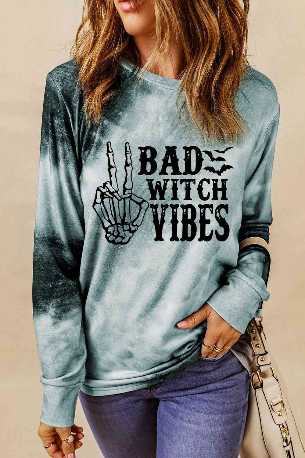 Long Sleeve BAD WITCH VIBES Sweater - Ashley's Artistries