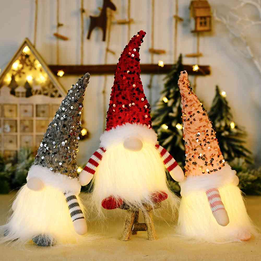 Sequin Light-Up Gnome Decoration - Ashley's Artistries