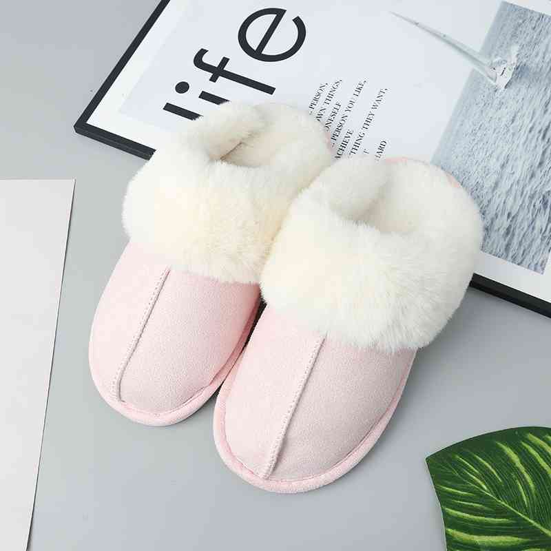 Faux Suede Center Seam Slippers - Ashley's Artistries