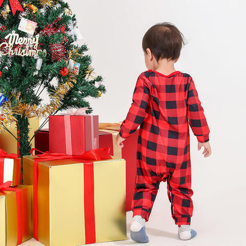 Baby Plaid Round Neck Jumpsuit - Ashley's Artistries