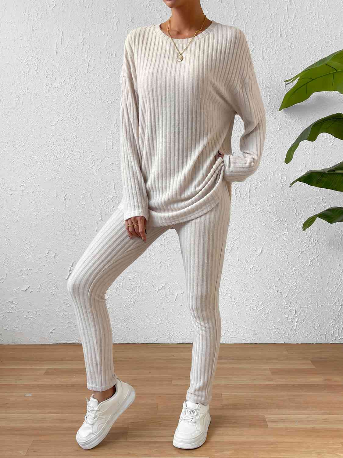 Ribbed Top and Pants Lounge Set - Ashley's Artistries