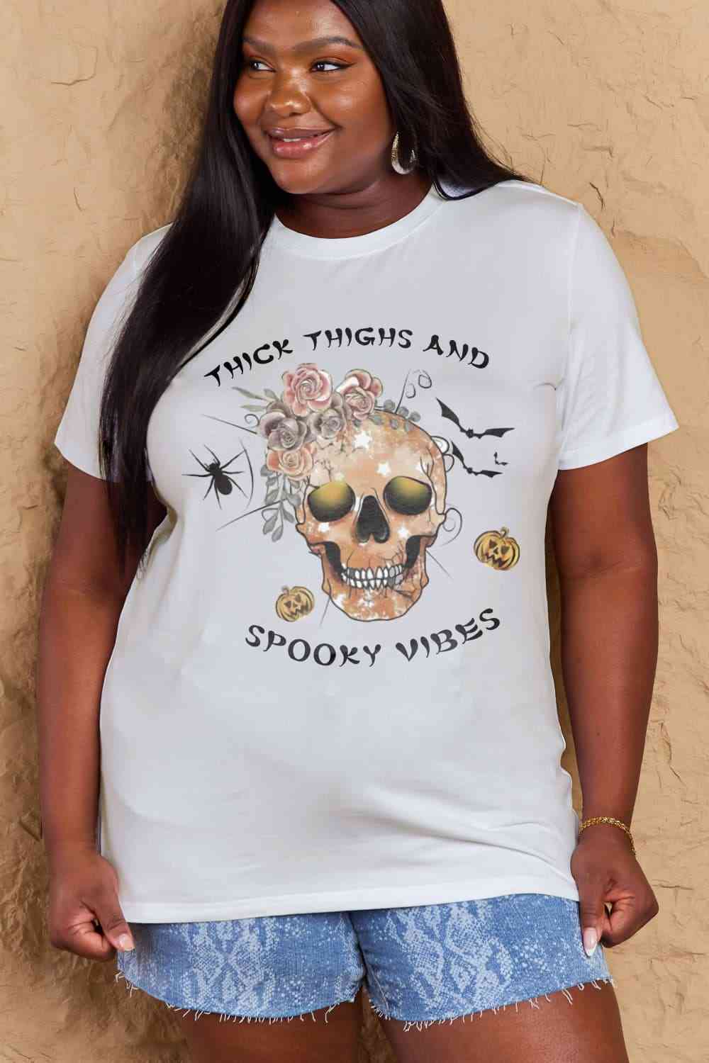 THICK THIGHS AND SPOOKY VIBES T-Shirt - Ashley's Artistries