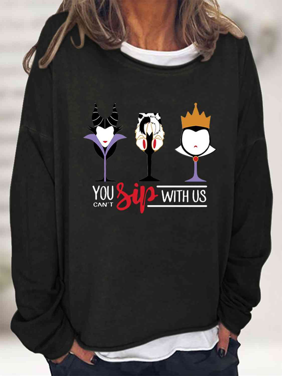 YOU CAN'T SIP WITH US Graphic Sweater - Ashley's Artistries