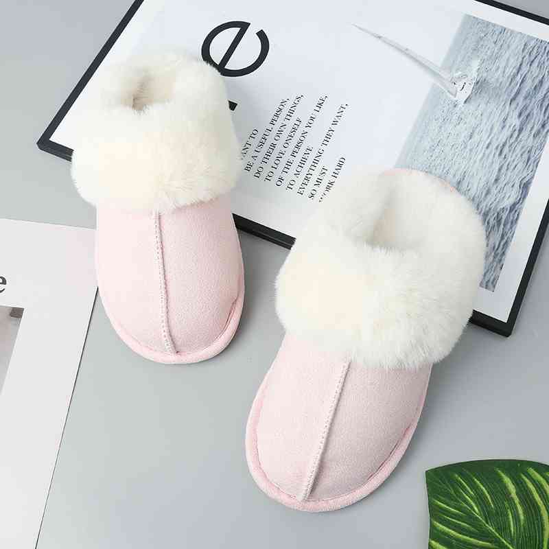 Faux Suede Center Seam Slippers - Ashley's Artistries