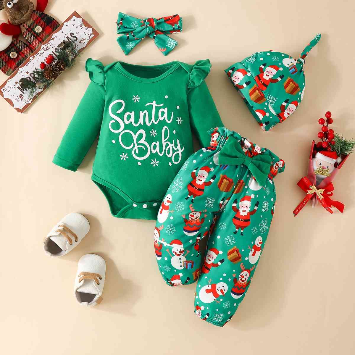 Santa Baby Bodysuit Set