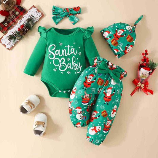 Santa Baby Bodysuit Set