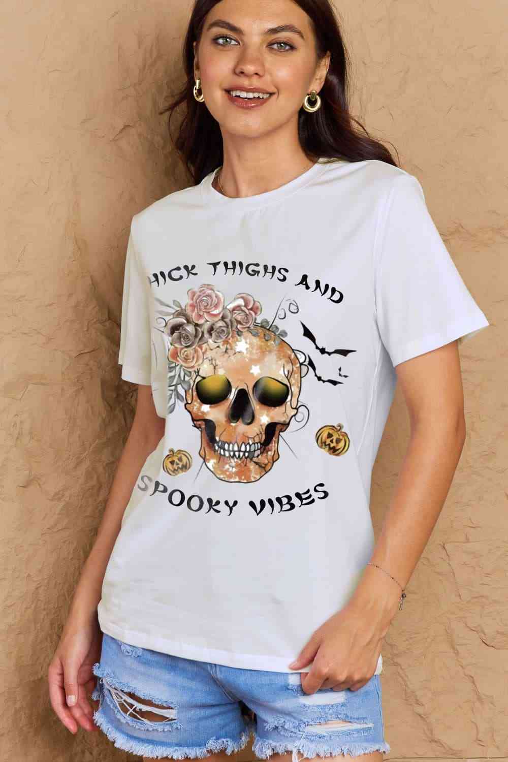 THICK THIGHS AND SPOOKY VIBES T-Shirt - Ashley's Artistries