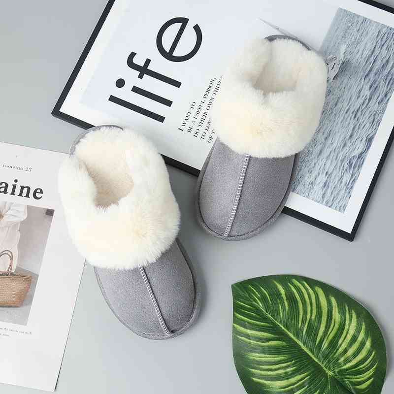 Faux Suede Center Seam Slippers - Ashley's Artistries