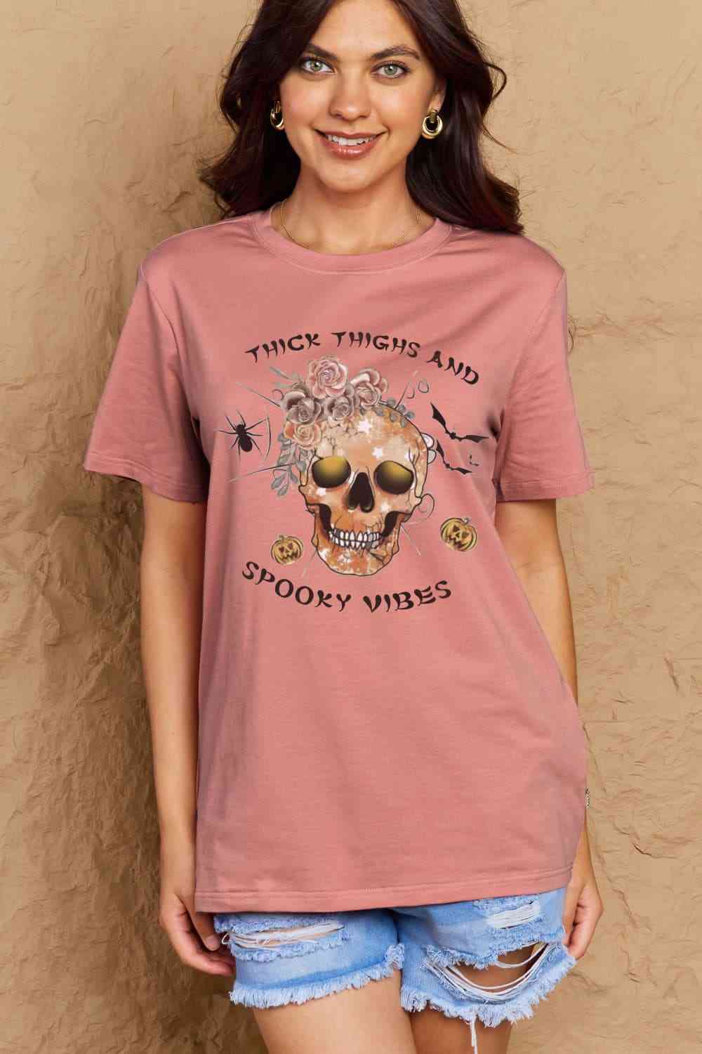 THICK THIGHS AND SPOOKY VIBES T-Shirt - Ashley's Artistries