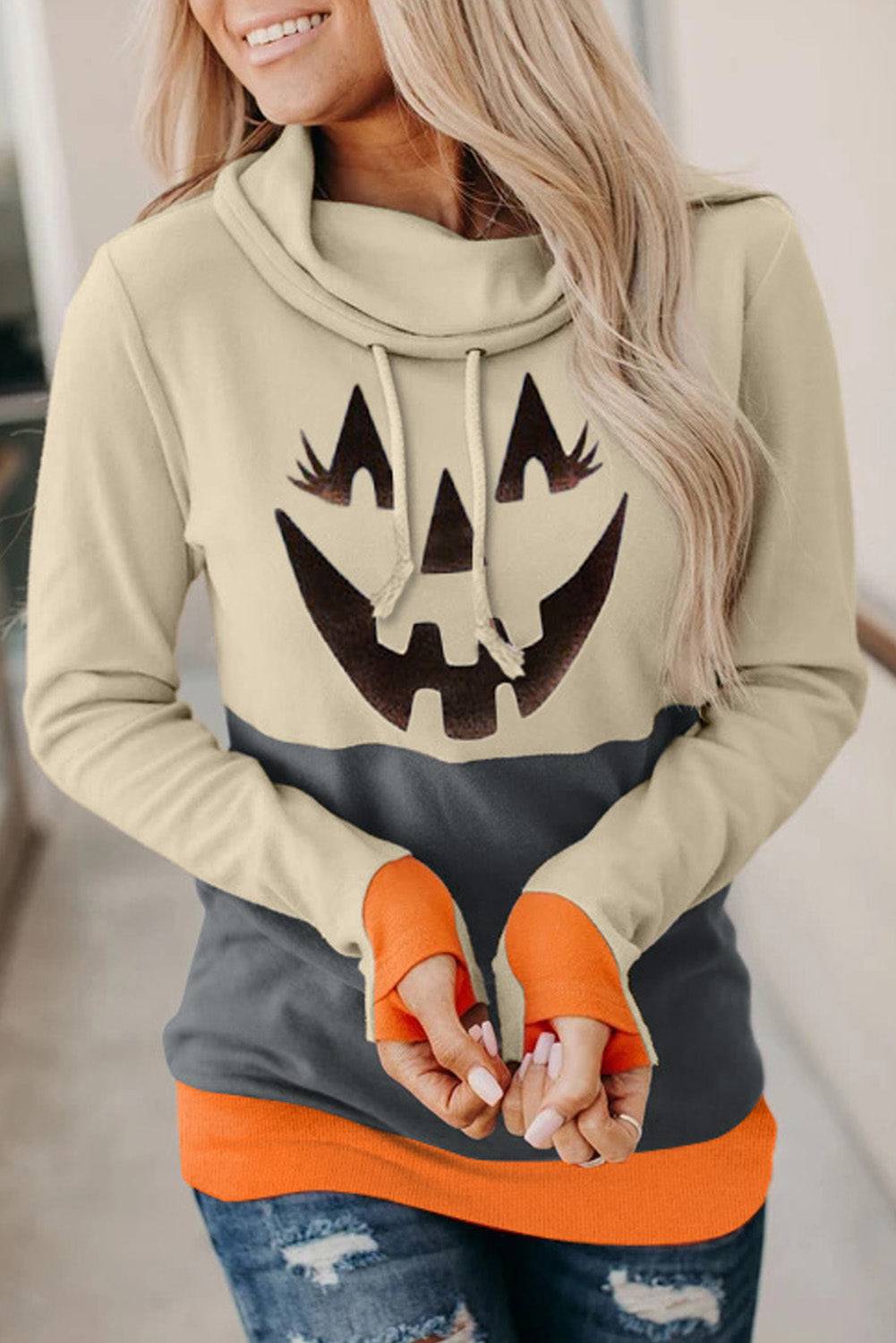 Long Sleeve Jack-O'-Lantern Sweater - Ashley's Artistries