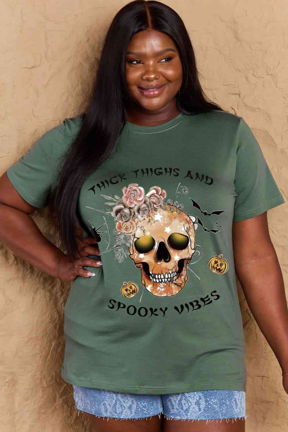 THICK THIGHS AND SPOOKY VIBES T-Shirt - Ashley's Artistries