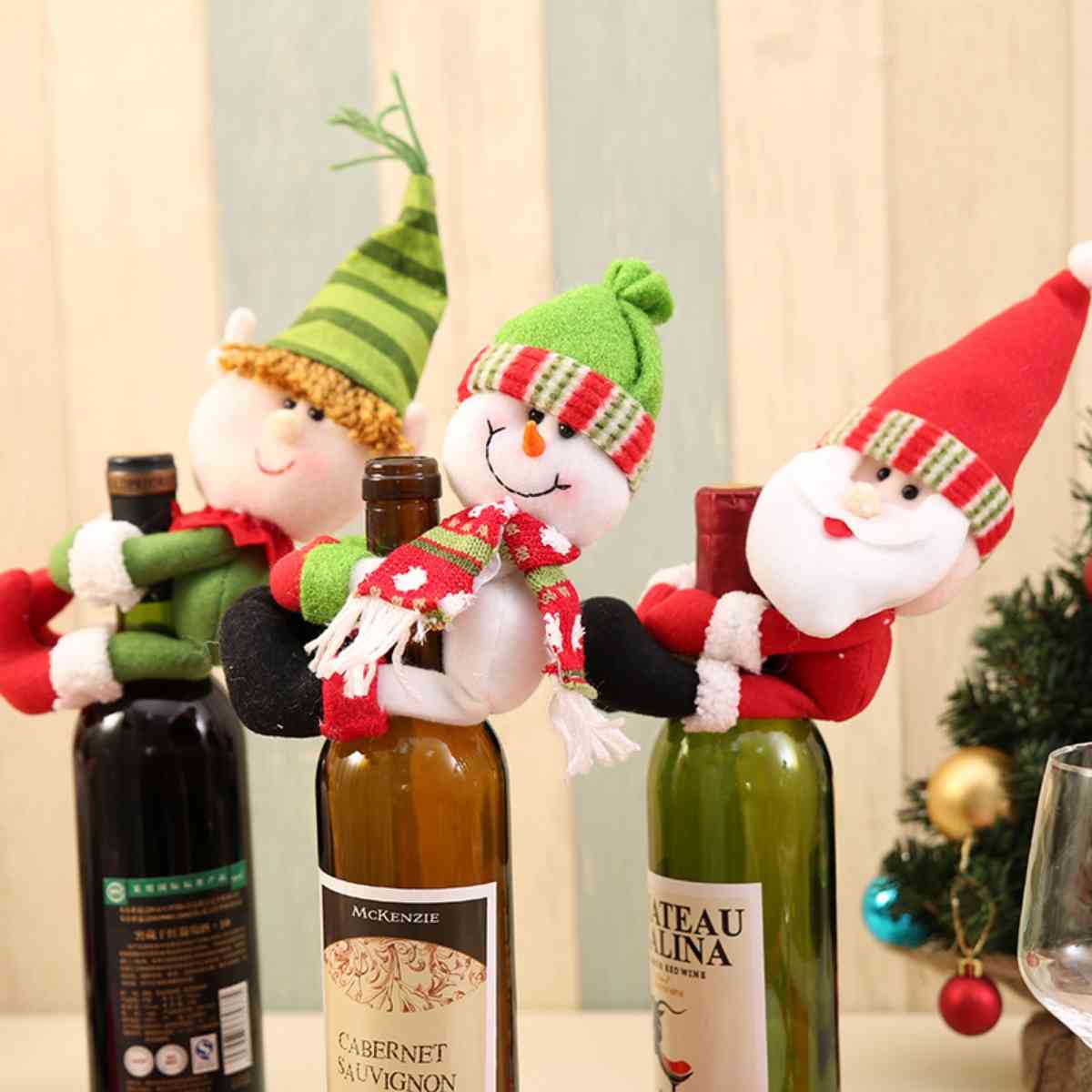 Christmas Doll Wine Bottle Decoration - Ashley's Artistries