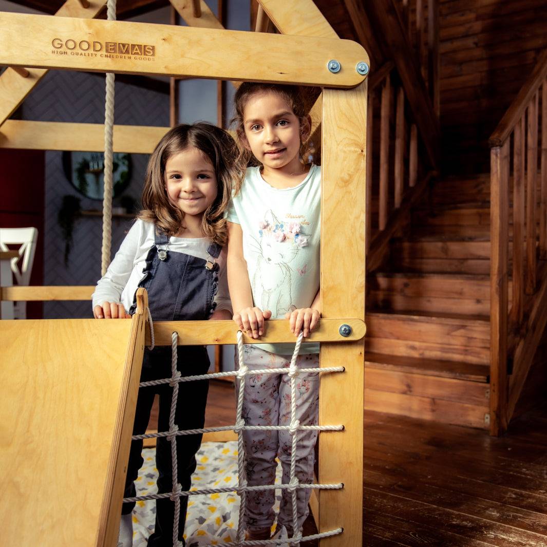 Indoor Wooden Playhouse with Swings - Ashley's Artistries