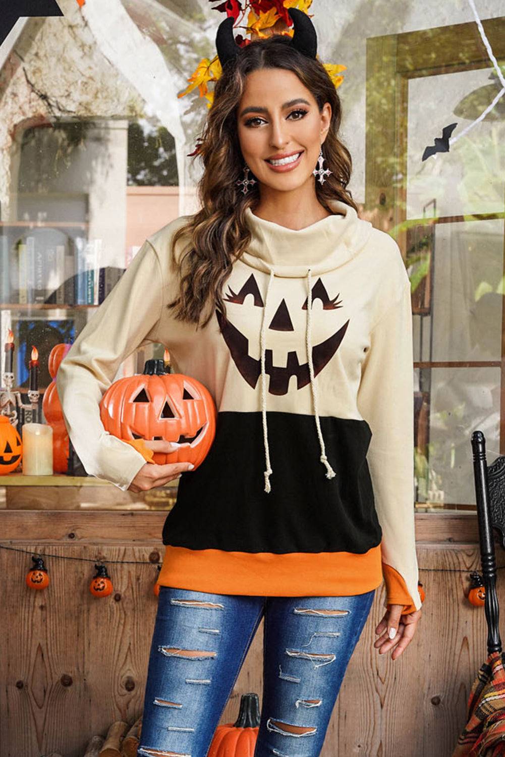 Long Sleeve Jack-O'-Lantern Sweater - Ashley's Artistries