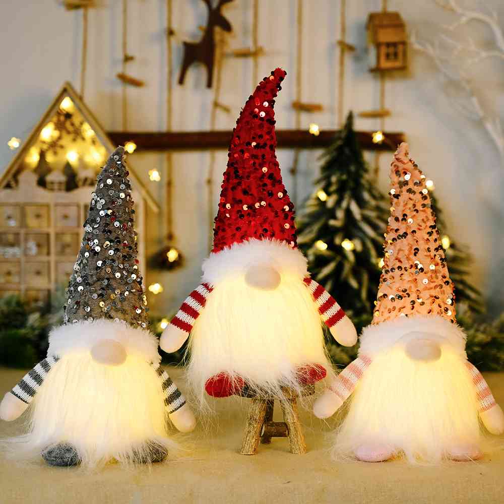 Sequin Light-Up Gnome Decoration - Ashley's Artistries