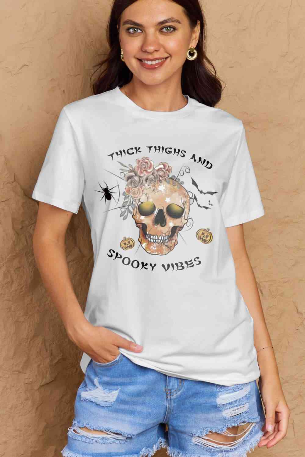 THICK THIGHS AND SPOOKY VIBES T-Shirt - Ashley's Artistries