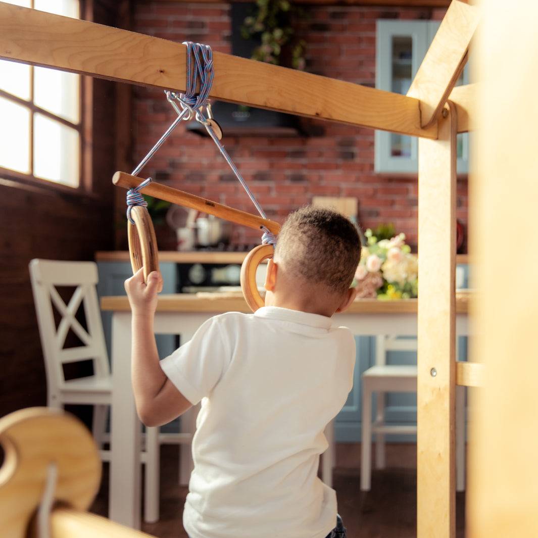 Indoor Wooden Playhouse with Swings - Ashley's Artistries