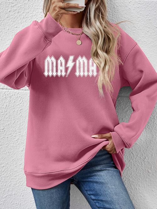 Mama Graphic Dropped Shoulder Sweater - Ashley's Artistries