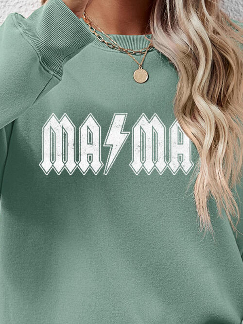 Mama Graphic Dropped Shoulder Sweater - Ashley's Artistries