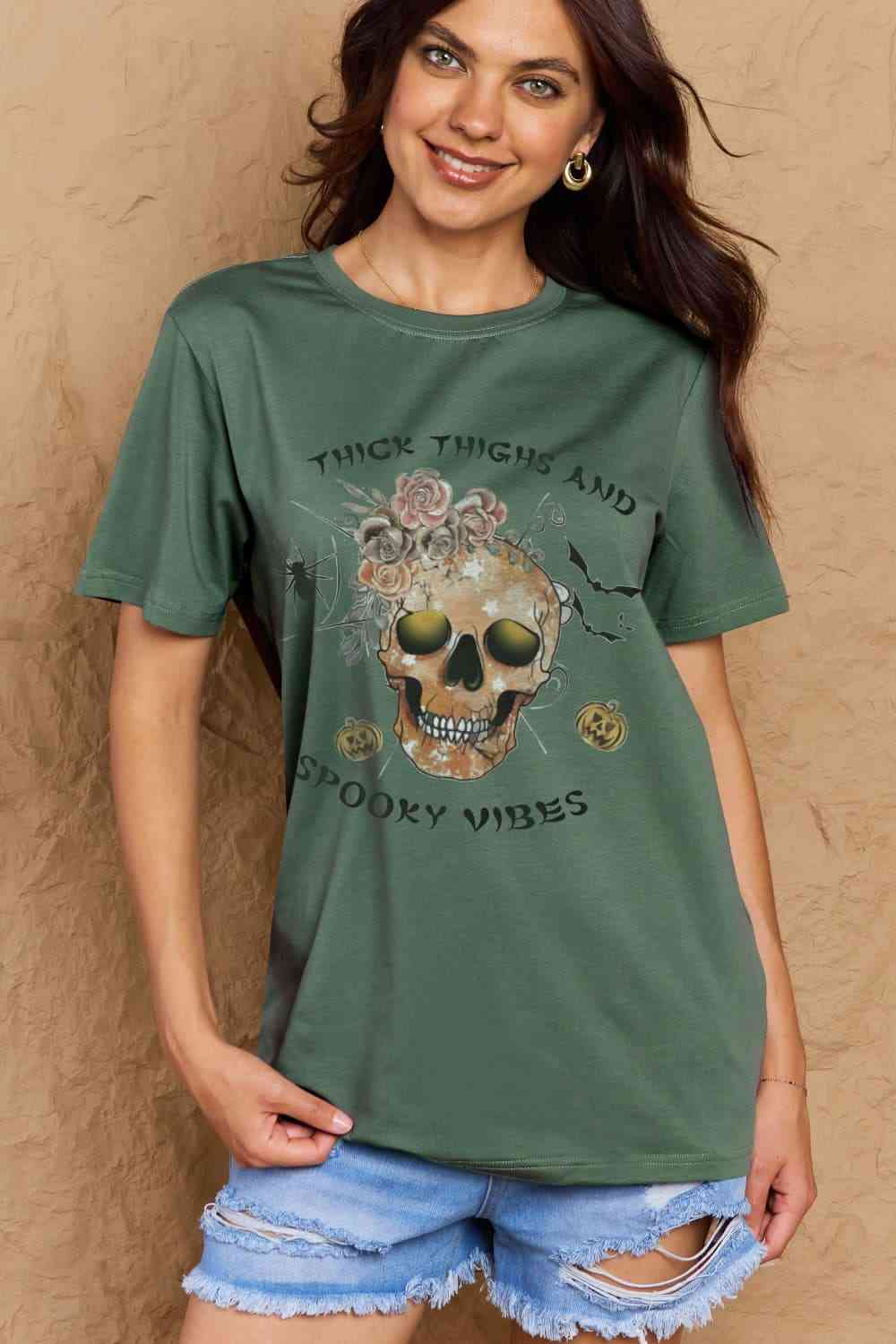 THICK THIGHS AND SPOOKY VIBES T-Shirt - Ashley's Artistries