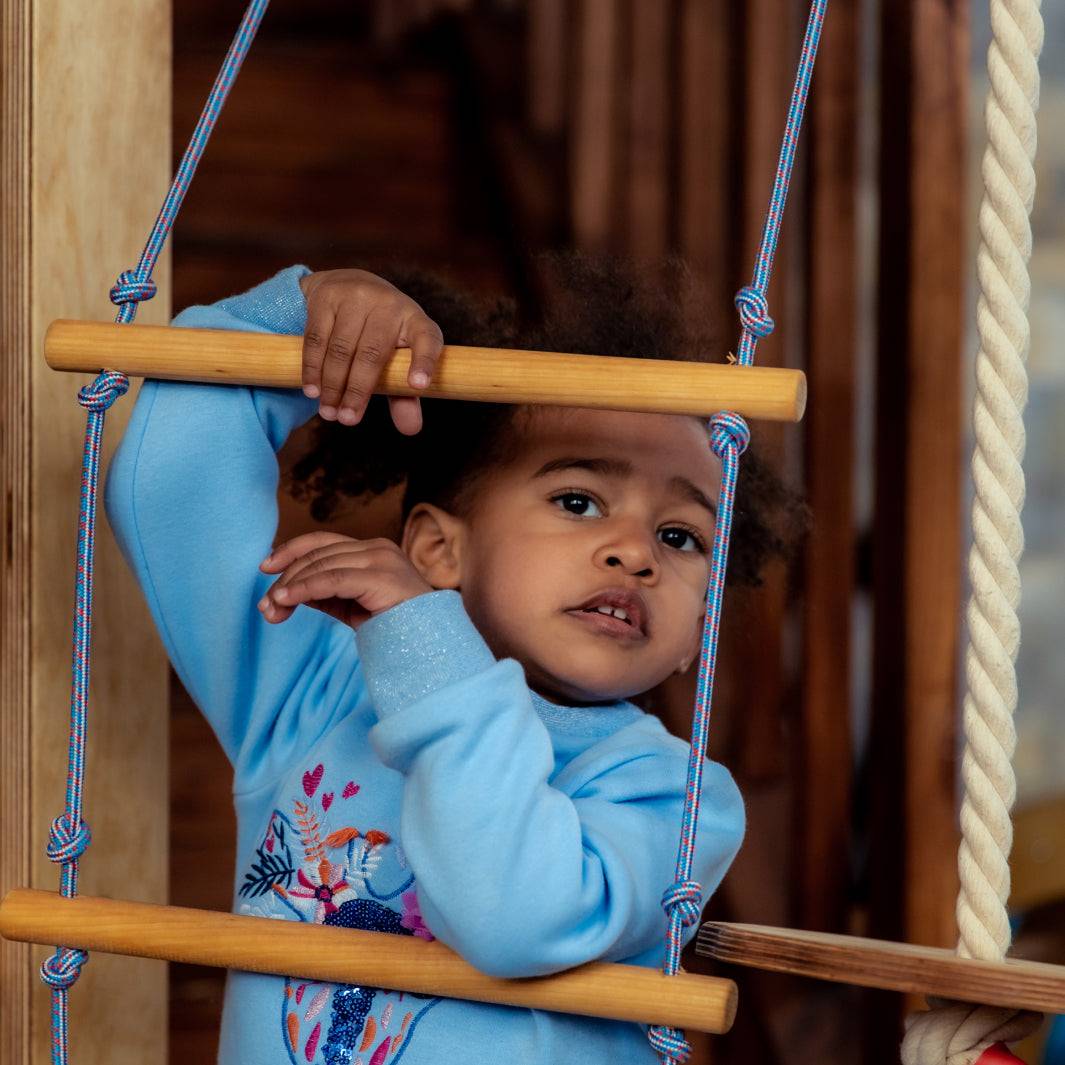 Indoor Wooden Playhouse with Swings - Ashley's Artistries