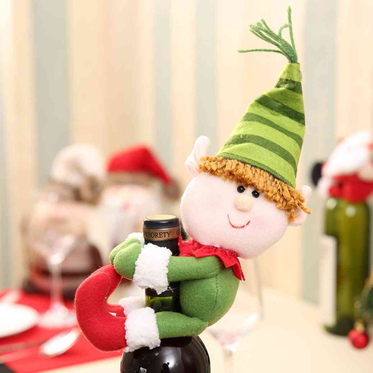 Christmas Doll Wine Bottle Decoration - Ashley's Artistries