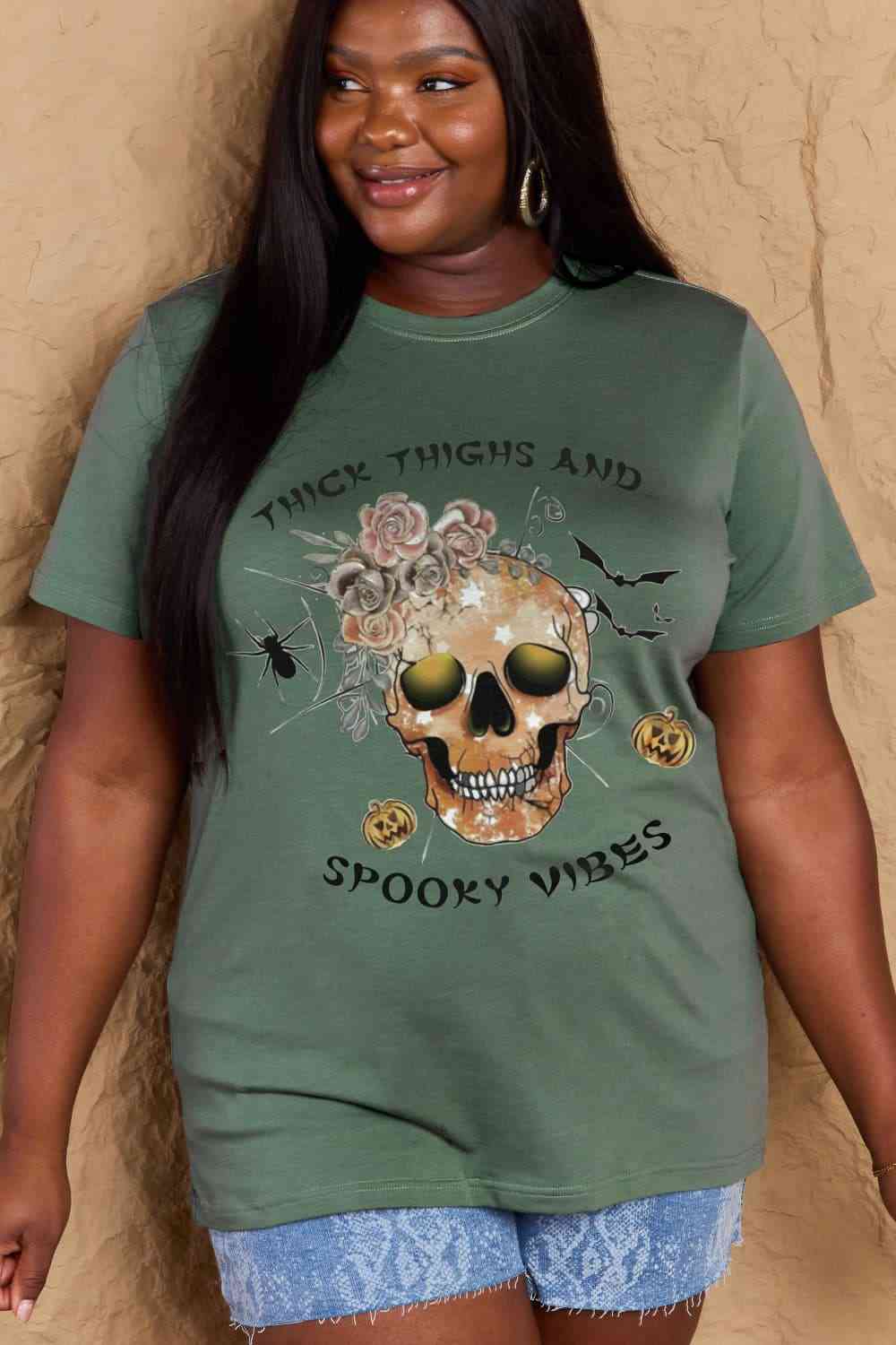 THICK THIGHS AND SPOOKY VIBES T-Shirt - Ashley's Artistries