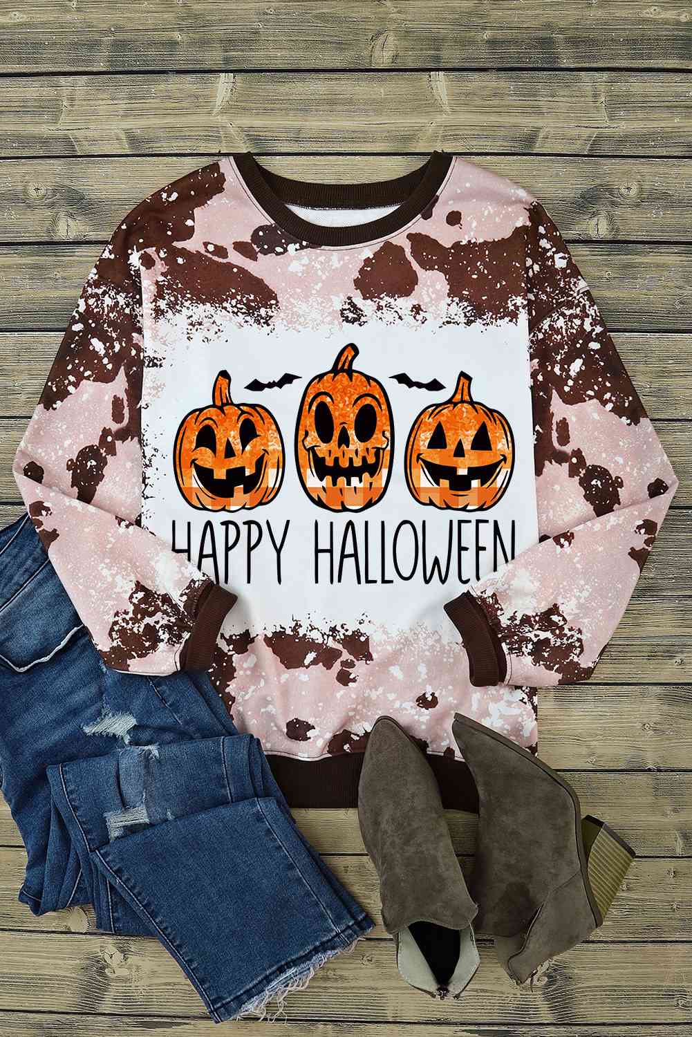 Long Sleeve HAPPY HALLOWEEN Sweater - Ashley's Artistries