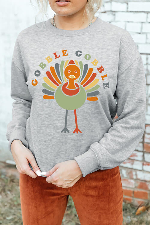 Thanksgiving GOBBLE Graphic Sweater - Ashley's Artistries