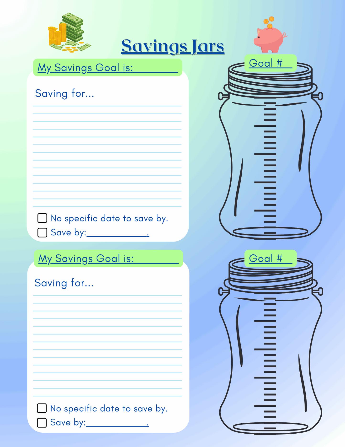 Budgeting and Savings Log Printables - Ashley's Artistries