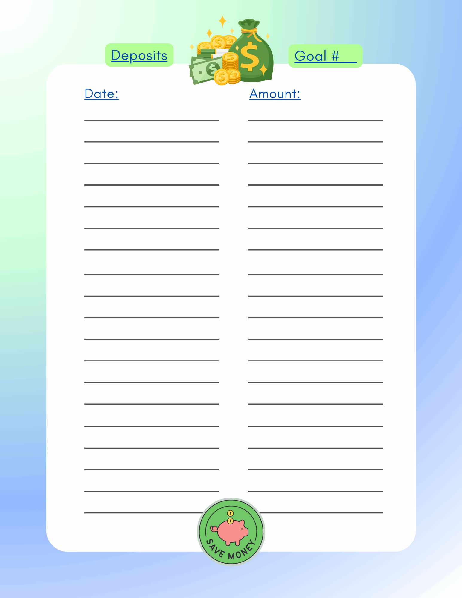 Budgeting and Savings Log Printables - Ashley's Artistries