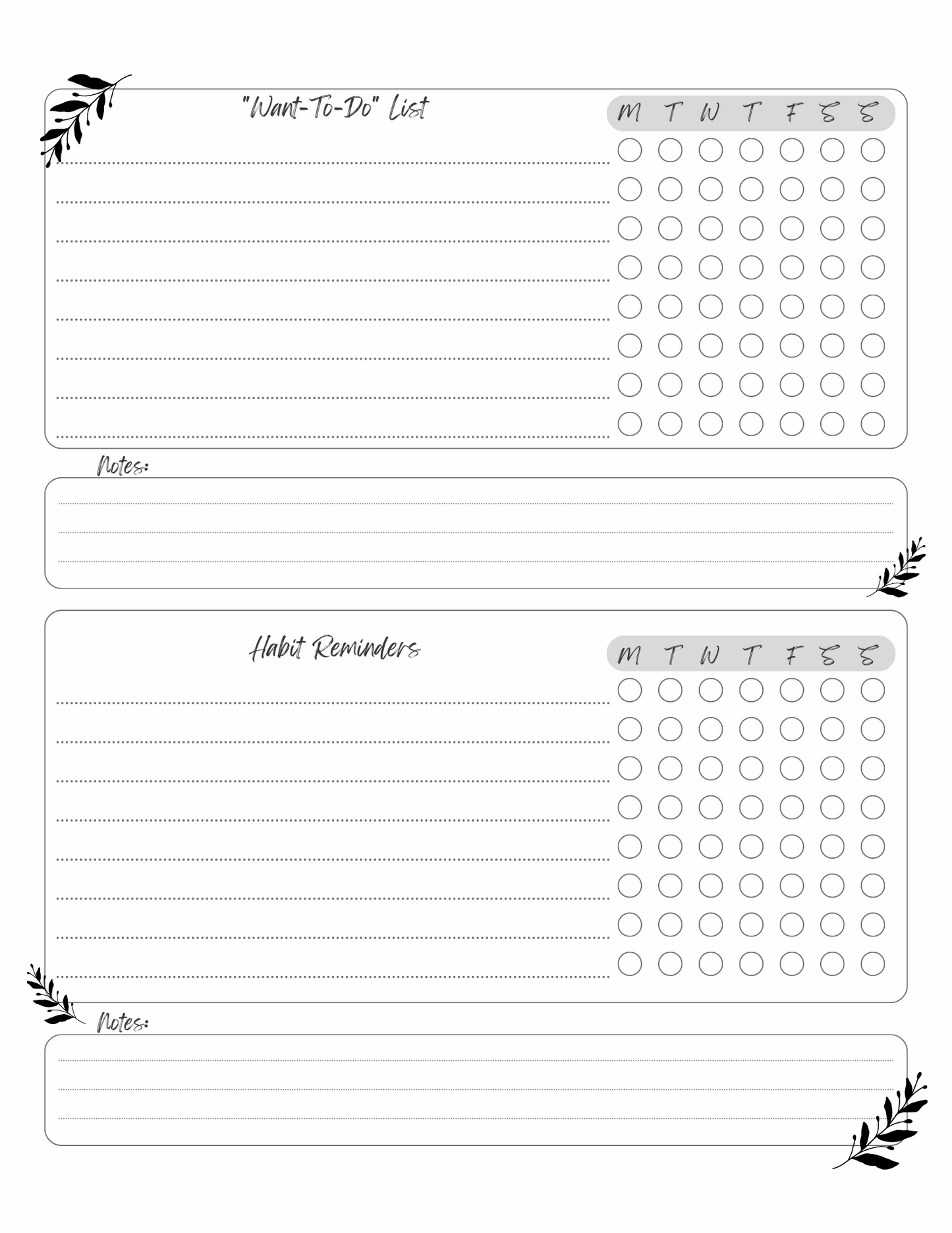 Elegant Daily Planner and Habit Tracking Set - Ashley's Artistries