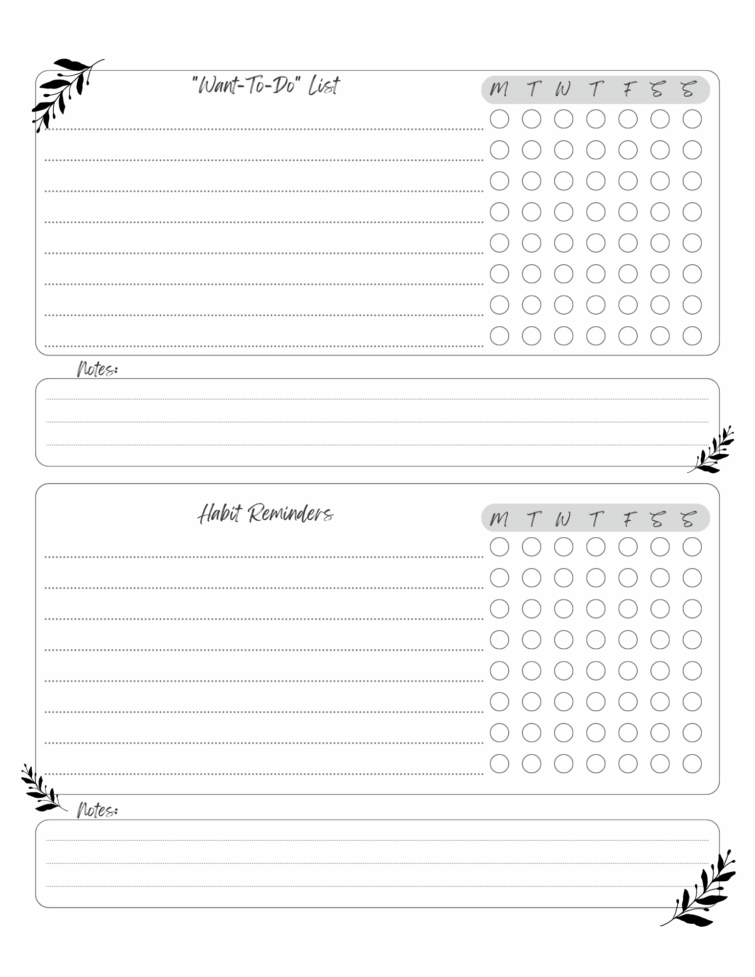 Elegant Daily Planner and Habit Tracking Set - Ashley's Artistries