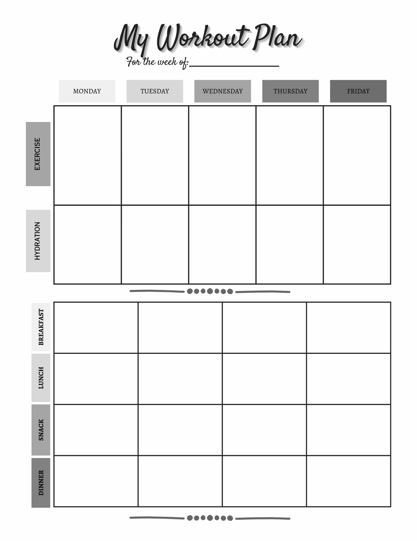 Exercise log & Meal Planning set - Ashley's Artistries