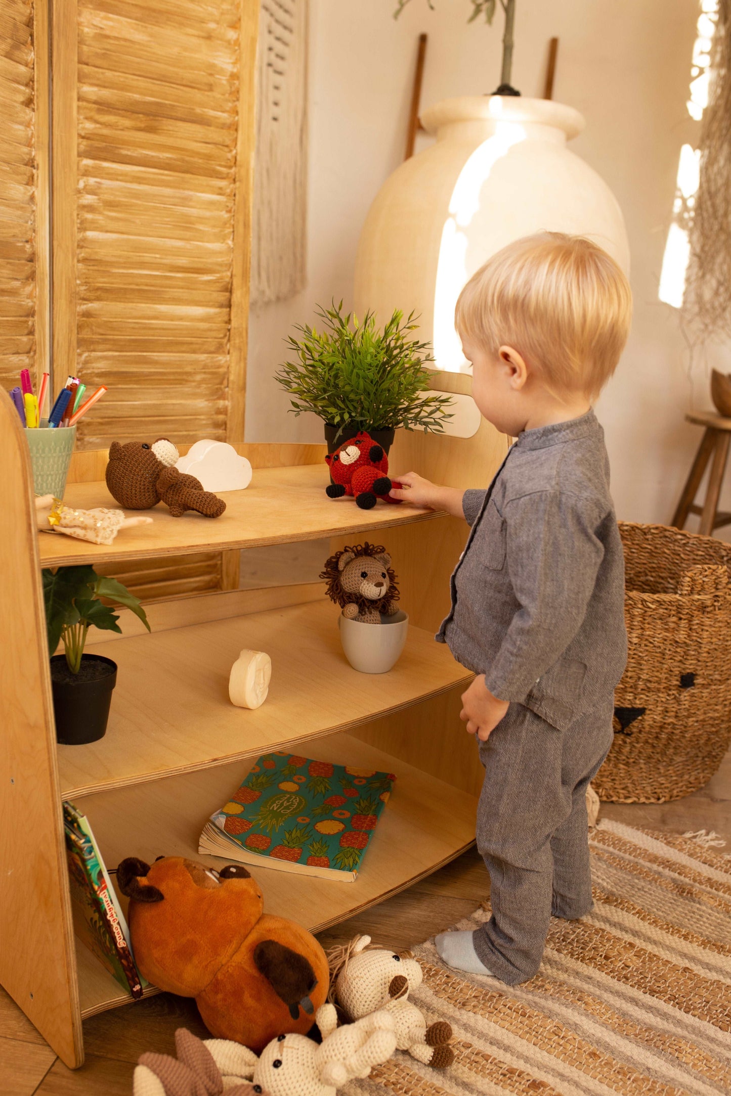 Montessori Wooden Toy Shelf - Ashley's Artistries