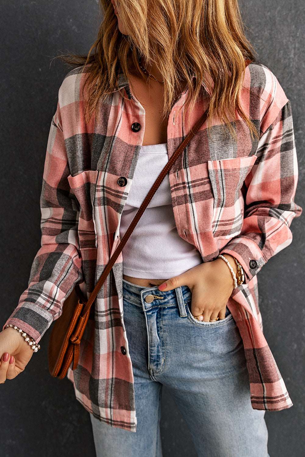 Plaid Dropped Shoulder Long sleeve Shirt - Ashley's Artistries