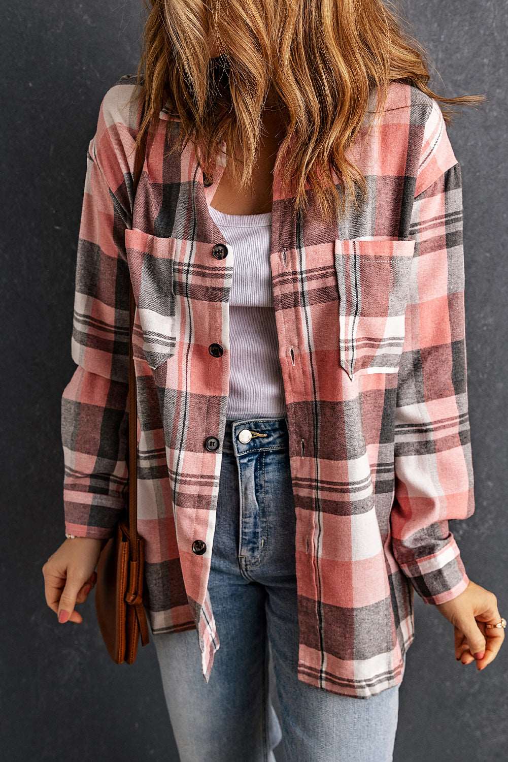 Plaid Dropped Shoulder Long sleeve Shirt - Ashley's Artistries