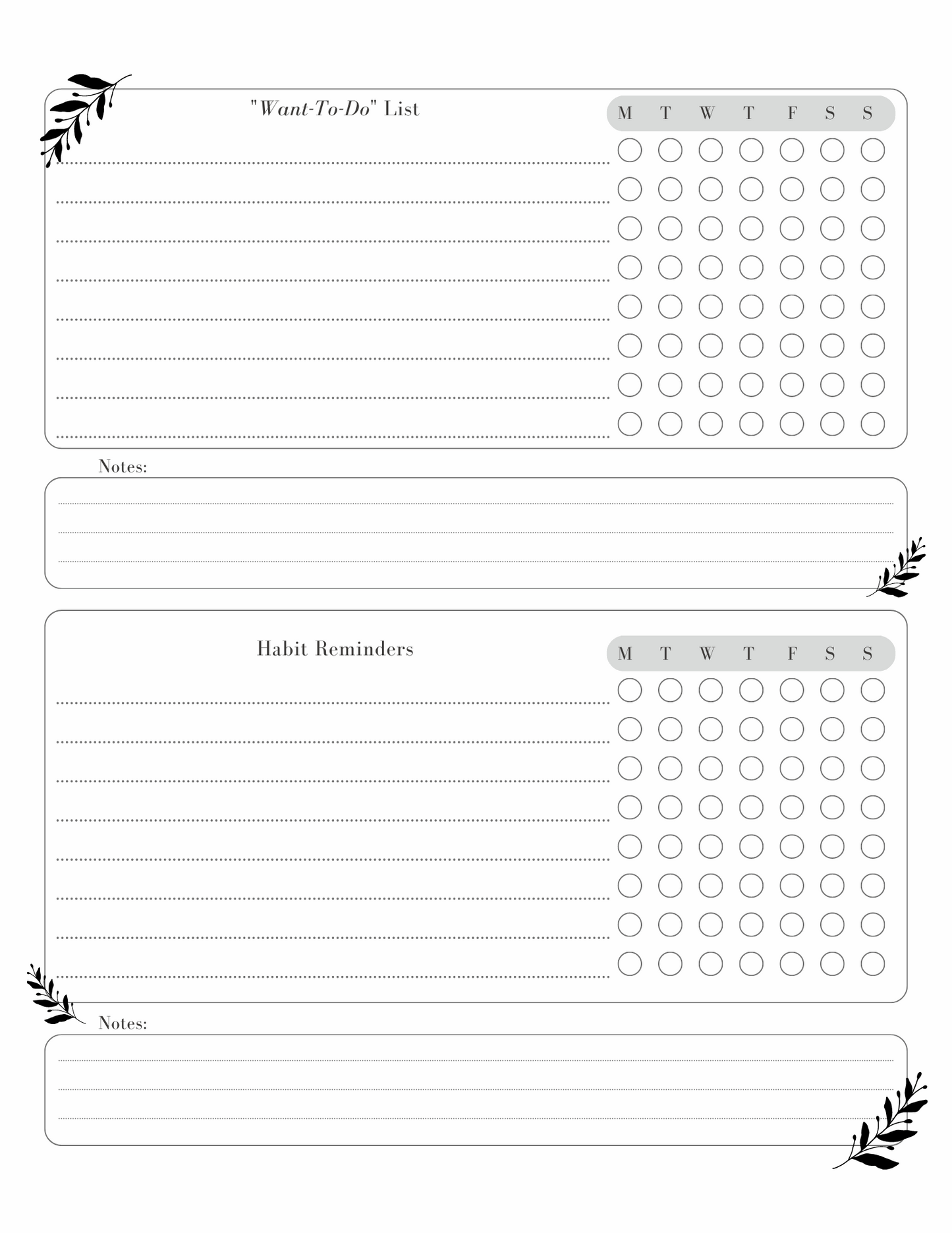 Printable Daily Planner +Goals & Habits - Ashley's Artistries