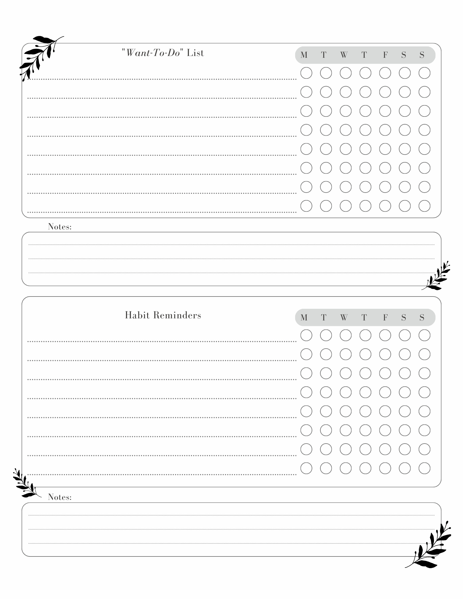 Printable Daily Planner +Goals & Habits - Ashley's Artistries