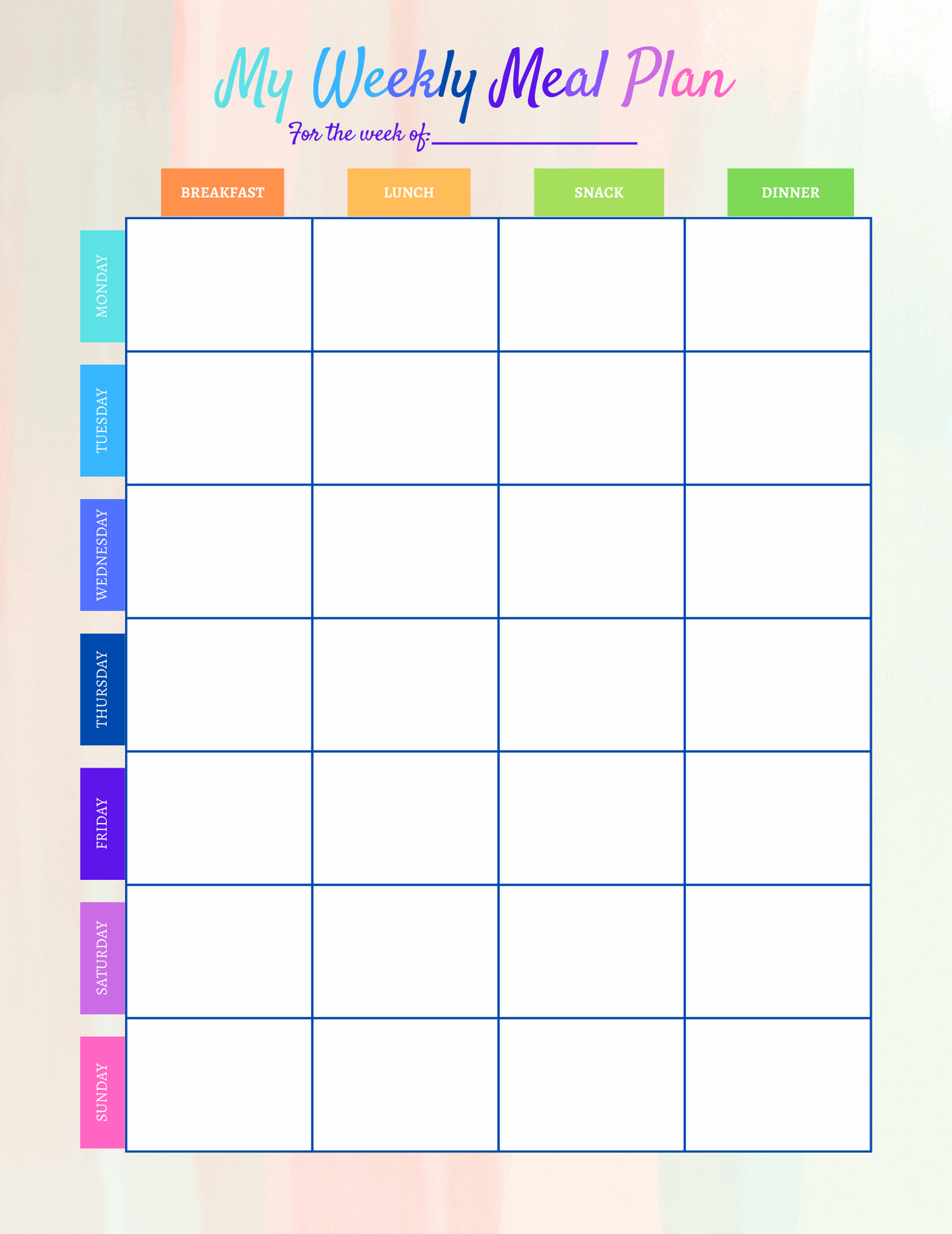 Workout & Meal Planning Printables - Ashley's Artistries