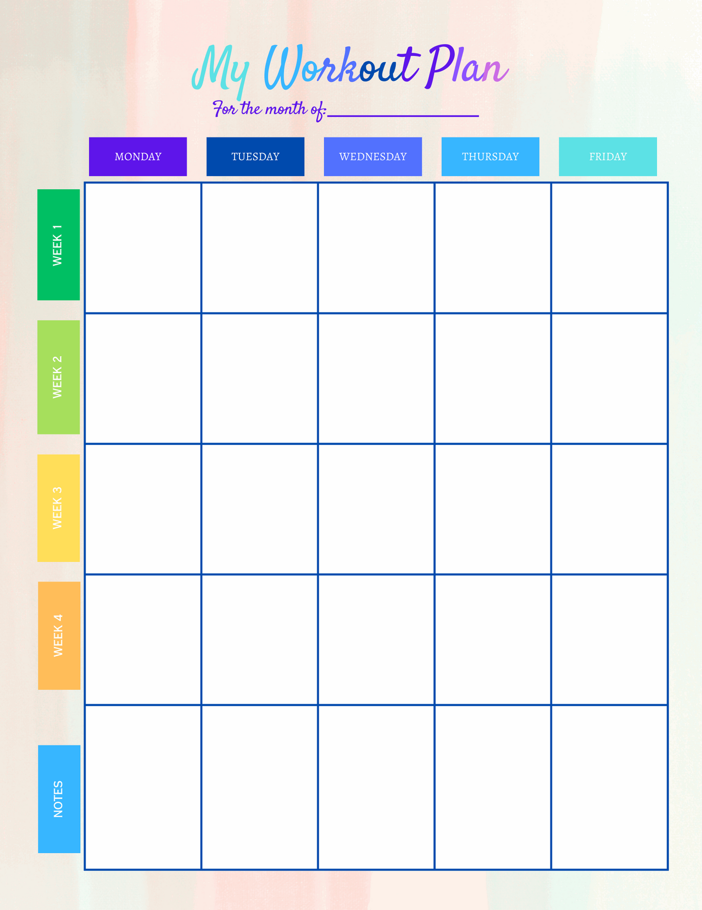 Workout & Meal Planning Printables - Ashley's Artistries