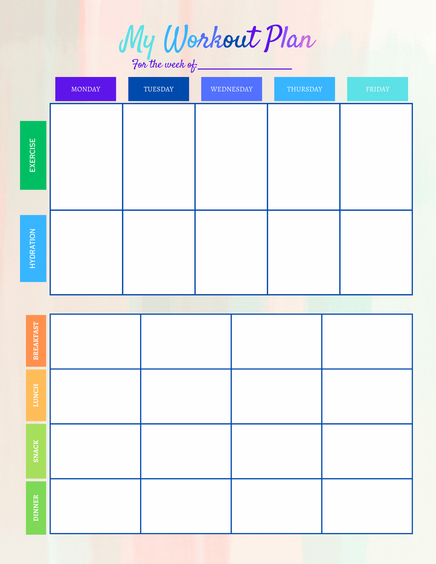 Workout & Meal Planning Printables - Ashley's Artistries