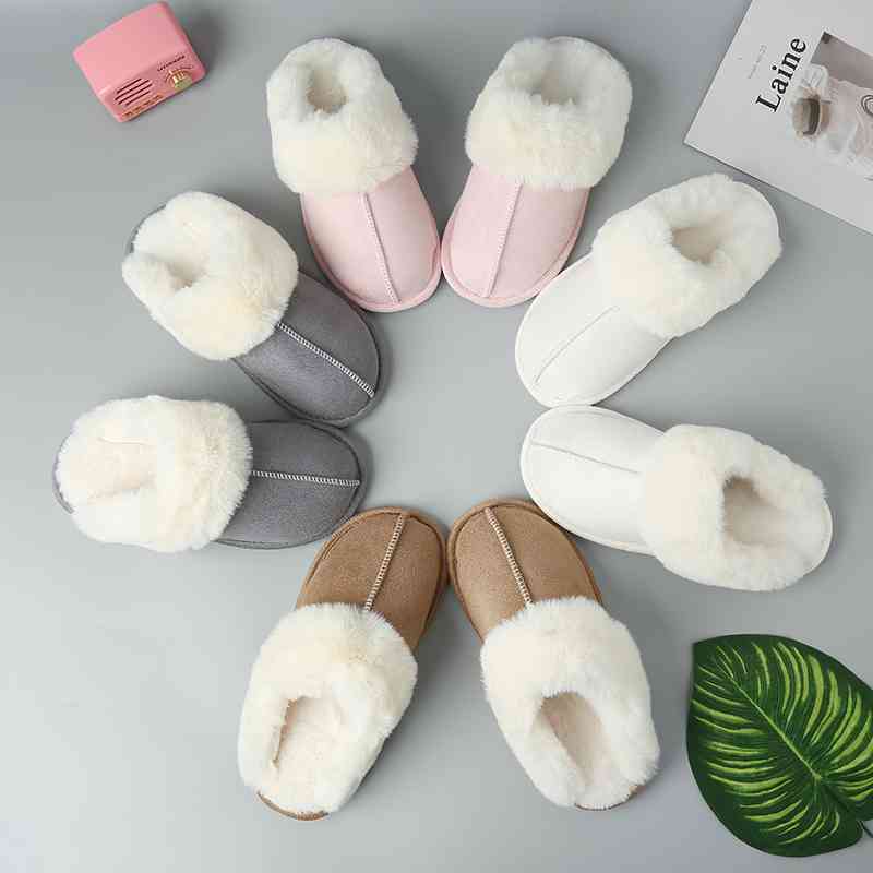 Faux Suede Center Seam Slippers - Ashley's Artistries