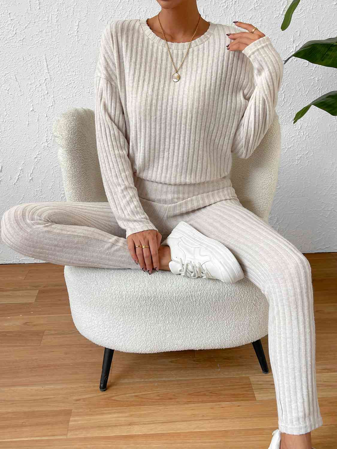 Ribbed Top and Pants Lounge Set - Ashley's Artistries