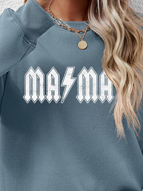 Mama Graphic Dropped Shoulder Sweater - Ashley's Artistries