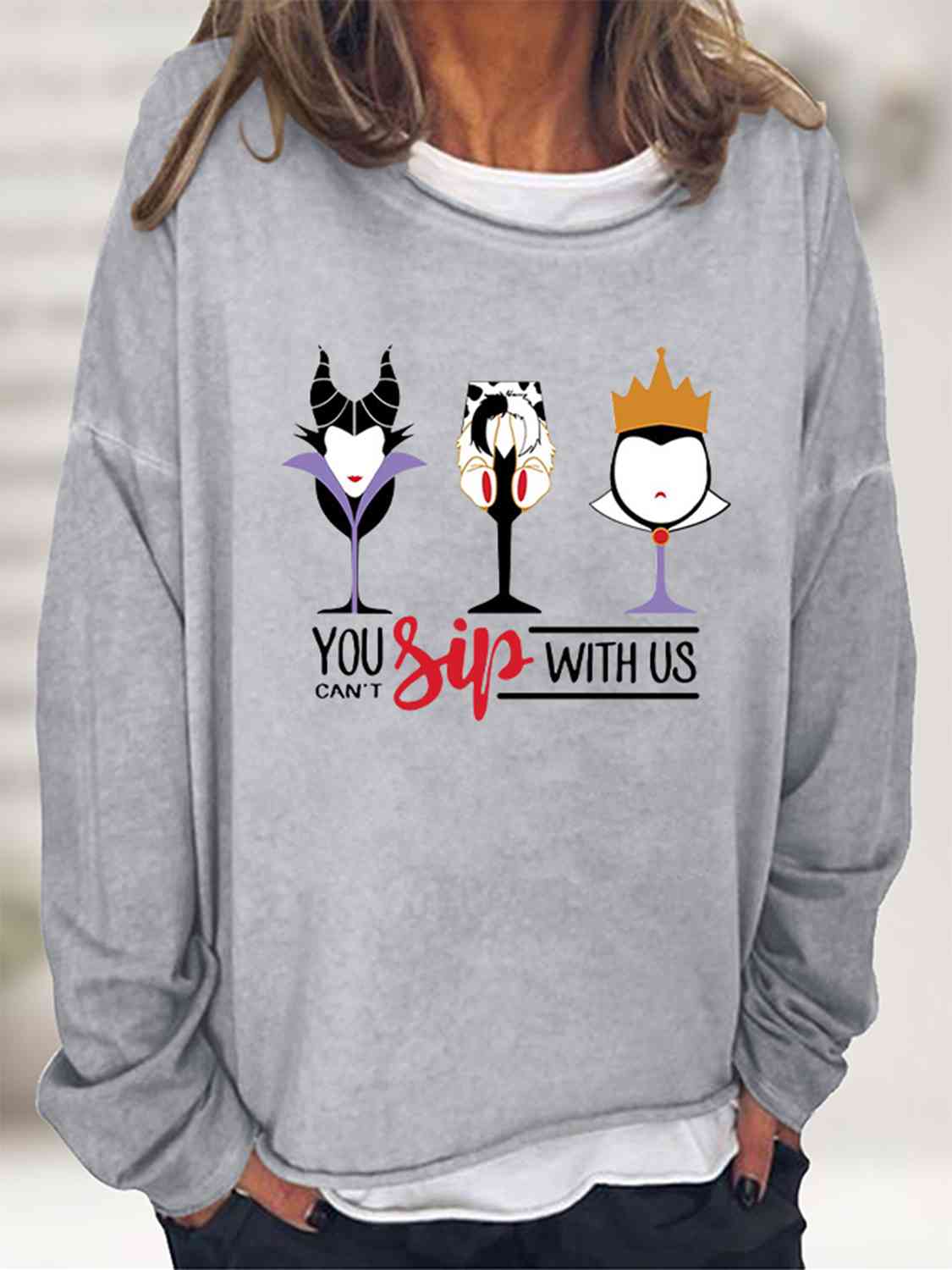 YOU CAN'T SIP WITH US Graphic Sweater - Ashley's Artistries